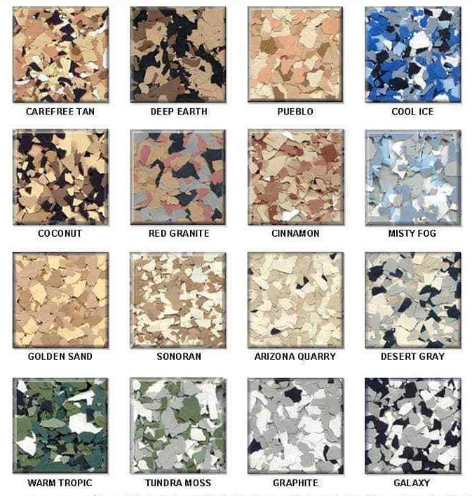 Epoxy Chip Blend Color Chart